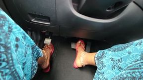 A Casual Drive Met With A Beautiful TEASE In Flip Flop Heels