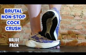 10 Minutes Nonstop Crush under my Rugged Salomon Shoes - Cock Stuck to my Sole like a Piece of Gum & Tread Printed onto Flesh **VALUE PACK**