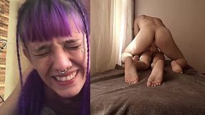 Cute Fit Lilac-haired Brazilian Chick Gets Analized In the Prone Bone Pose