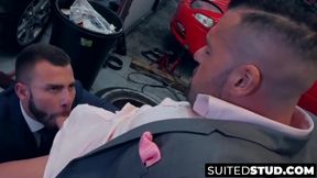 Two gay guys in suits fall in love and fuck each other
