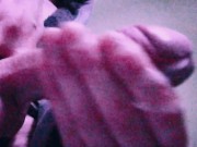 Cumshot squirting over the sound of an Anal gangbang compilation video
