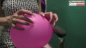 Scratching and popping balloons with my long natural claws