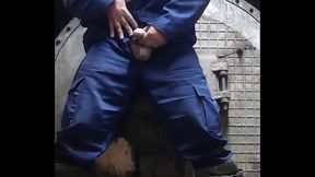 A gay man from Russia came for so long that he poured cum all over the floor at work! After that, he was fired!