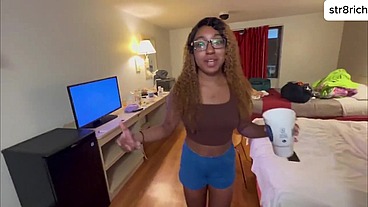 Hot Nerdy Stepsis with glasses Talks Me Into Blowing My Load in Her wet pussy