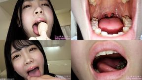 Akari Minase - Showing inside cute girl's mouth, chewing gummy candys, sucking fingers, licking and sucking human doll, and chewing dried sardines mout-180 - MOV 1080p