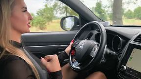 Driving Car in Heels and Nylons