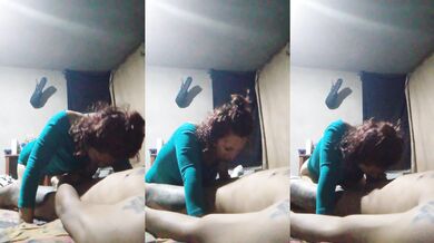La verga gorda de su hijastro hace que su esposa mame hasta ahogarse