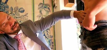 Rough anal with woolly executive hunk after he gives