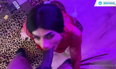 Arab tranny sucks BBC and gets creampie