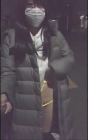 Asian Crossdresser Cums Outside