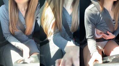 Driving horny I couldn't hold back I came to the shoulder and used a toy while filming myself