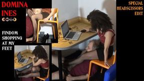 FINDOM INES makes HEADSCISSORS under her desk (part 2) 480p