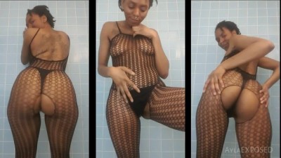 Stripping and Peeing in my Bodystocking