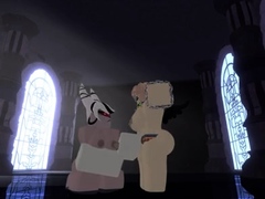 Carmilla jerks off a horny futa in roblox