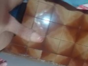 man shows his hard micro penis