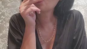 Smoking double and talk about lungs senzation By Anna Sparkle