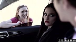 Perv couple roughly fucked teen hitchhiker