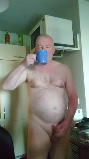 Nylonjunge Is Horny in the Morning with Coffee