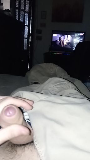 Guy sucks, gets his heart out watching porn, soft and hard masturbation, when he wakes up until he gets the last drop