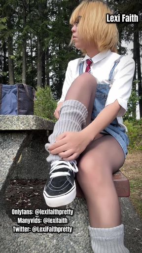 Cute asian femboy outdoor nudity