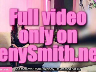 Jeny Smith enticed a chap and made him see her masturbate with a toy in her cunt.