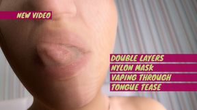 Nude double layer nylon face mask teaser