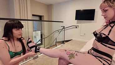 Drooling TS Foot Goon Worships Violescent's Soft Feet - TRAILER