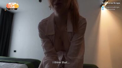 Stepsis begs for peek then loses mind at cute 18 year red head big natural boobs doggy style