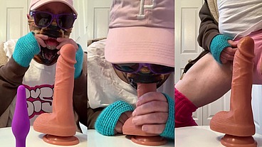 Watch the gay dog man slurp up his cummies