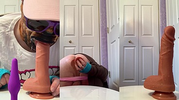 Watch the gay dog man slurp up his cummies