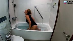 Wet Wetsuit Masturbation in the Bath with Lucy