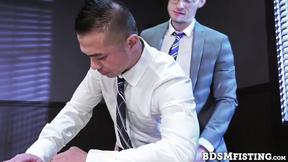 ”Asian intern Nate Grimes is fisted & dominated by boss Niko Reeves”