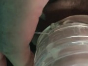 Cumming with my stepsons masturbation toy.