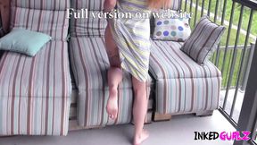 Inked Gurlz: CUTE TATTOOED TEEN GETS PUNISHED ON THE PATIO