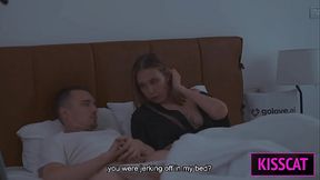 Shocking! Step Mom Seduces Step Son in Share Bed to Fuck Her Wet Pussy Naughty Lesson!
