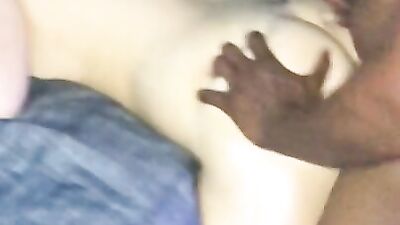 Pale amateur rides a black cock after giving a passionate blowjob