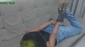 Hogtied in jeans