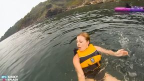 Open Water Kayak Disaster For Non Swimmer - Saved by Lifejacket - AVI