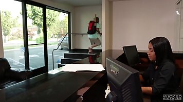 Jessica Drake is fucking her husband's colleague from work, because she likes his rock hard cock