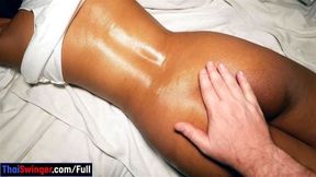 Thai MILF wife gets a massage from her husband at home and sex