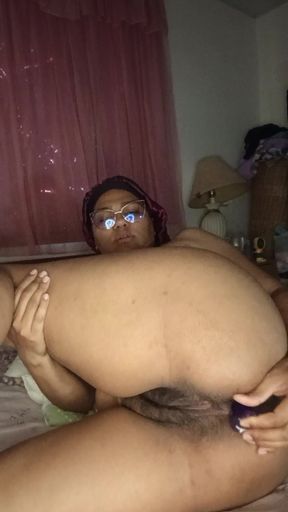 Hairy vaginal and anal masturbation