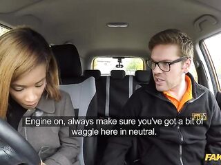 KIKI MINAJ The Brirtish Black Pornstar and her first Driving Lesson - Fake Driving School