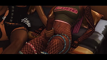 TWO BIG DICK FUTA LESBIANS DOUBLE PENETRATE YOUNG CUM SLUT - SIMS 4