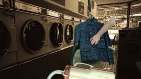 Vacuuming Girlfriend's Green Down Jacket