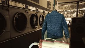 Vacuuming Girlfriend's Green Down Jacket