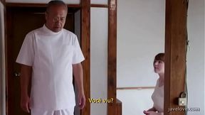 Japanese MILF with big tits gets a good massage