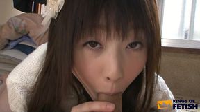japanese girl plays with a guy s cum after giving a deep blowjob