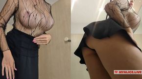 Blonde bitch flaunts gigantic melons, no undies, gets ravaged by the haul Double/triple feature