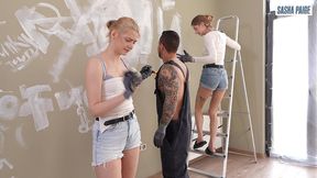 please fuck our asses while our parents are not at home! lucky guy having anal sex with two naughty and hot stepsis!