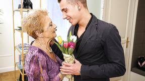 ”Naughty old woman Malya fucks young guy”